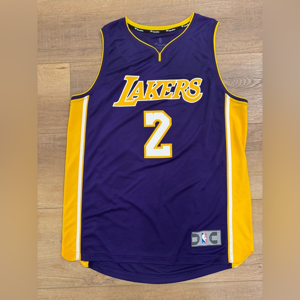 Great condition! Fanatics Los Angeles Lakers Jersey #2 Ball NBA Size L Purple